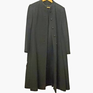 Vntg Regency Cashmere Elegant Black Trench Coat. Approx MED. Union Made.